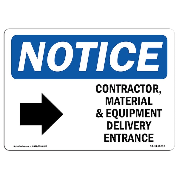 Sign, 3.5" H, Contractor Material And Equipment Sign, Landscape, NS-D-35-L-10819-10PK
